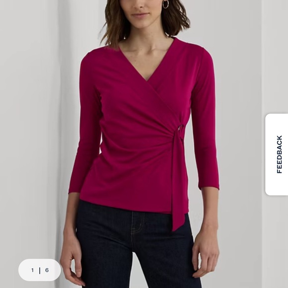 Ralph Lauren Elegant Pink Wrap Top Brand New Sold Out in Stores Retails for 102$ - Picture 9 of 17